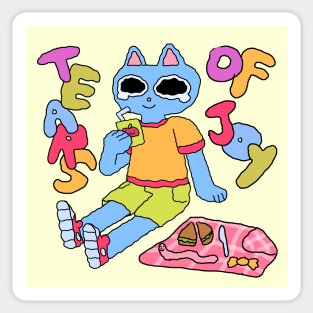 Cat on a picnic Sticker